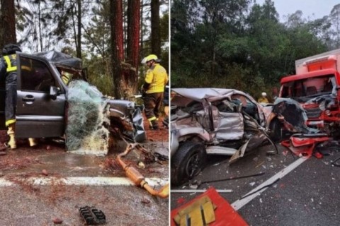 Tragédia na BR-282: três mortes em dois acidentes graves no mesmo dia em Santa Catarina