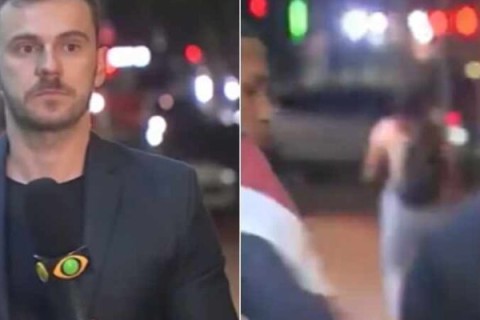 Repórter da Band sofre tentativa de furto durante jornal ao vivo em SP