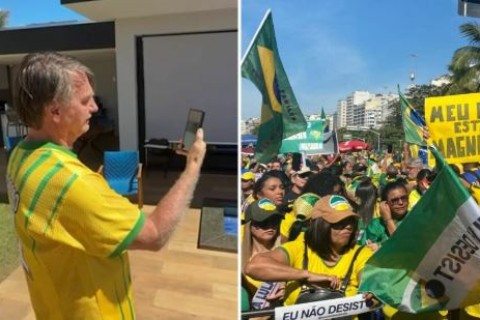 Mesmo proibido pelo STF, Bolsonaro fala ao povo e é ovacionado em Copacabana